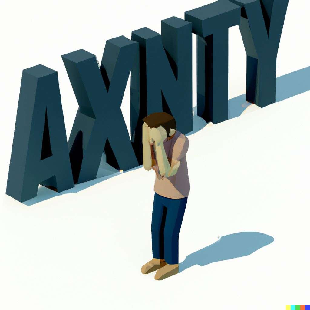 a representation of anxiety, low polygon isometric render